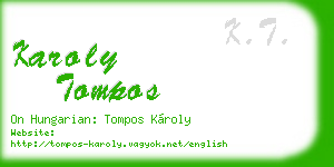 karoly tompos business card
